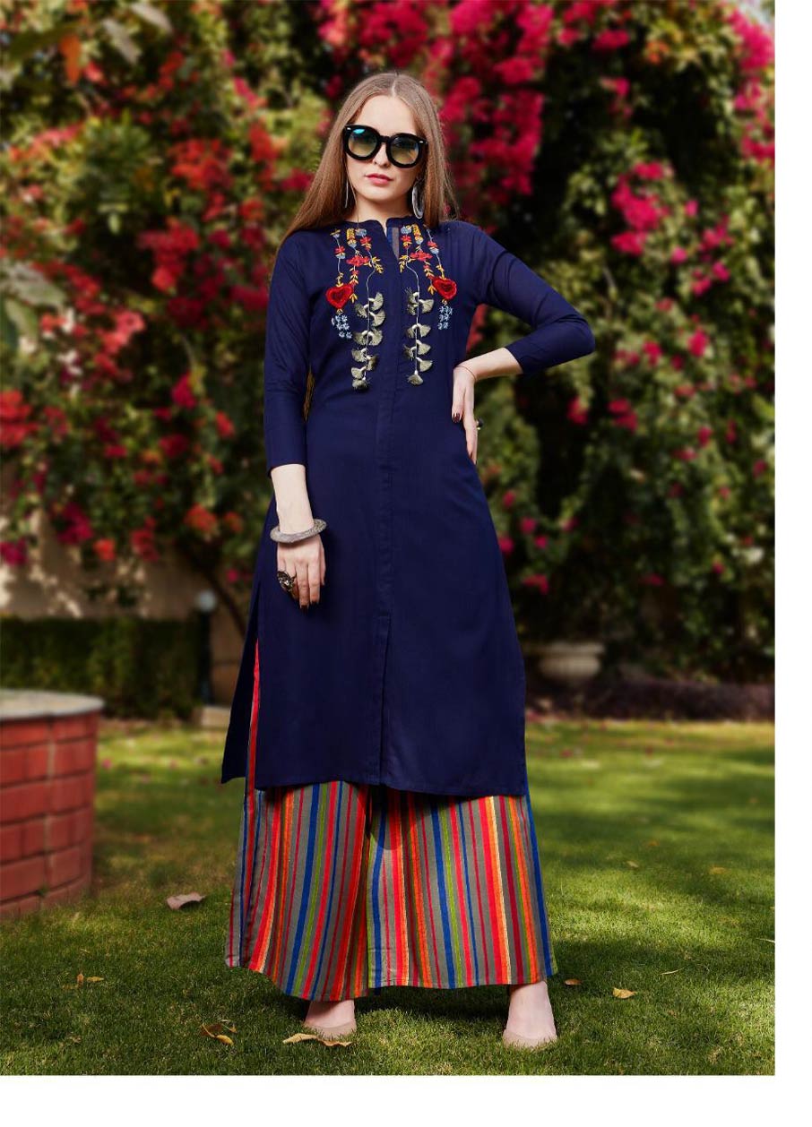 Bella's Vol-2 Rutu Creation Printed Kurti with Palazzo Bella's Vol-2 Rutu Creation Printed Kurti with Palazzo